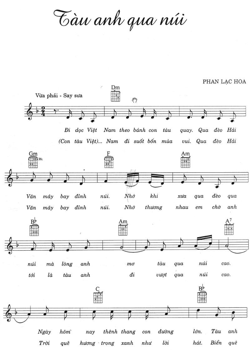 Sheet nhạc Tàu Anh Qua Núi